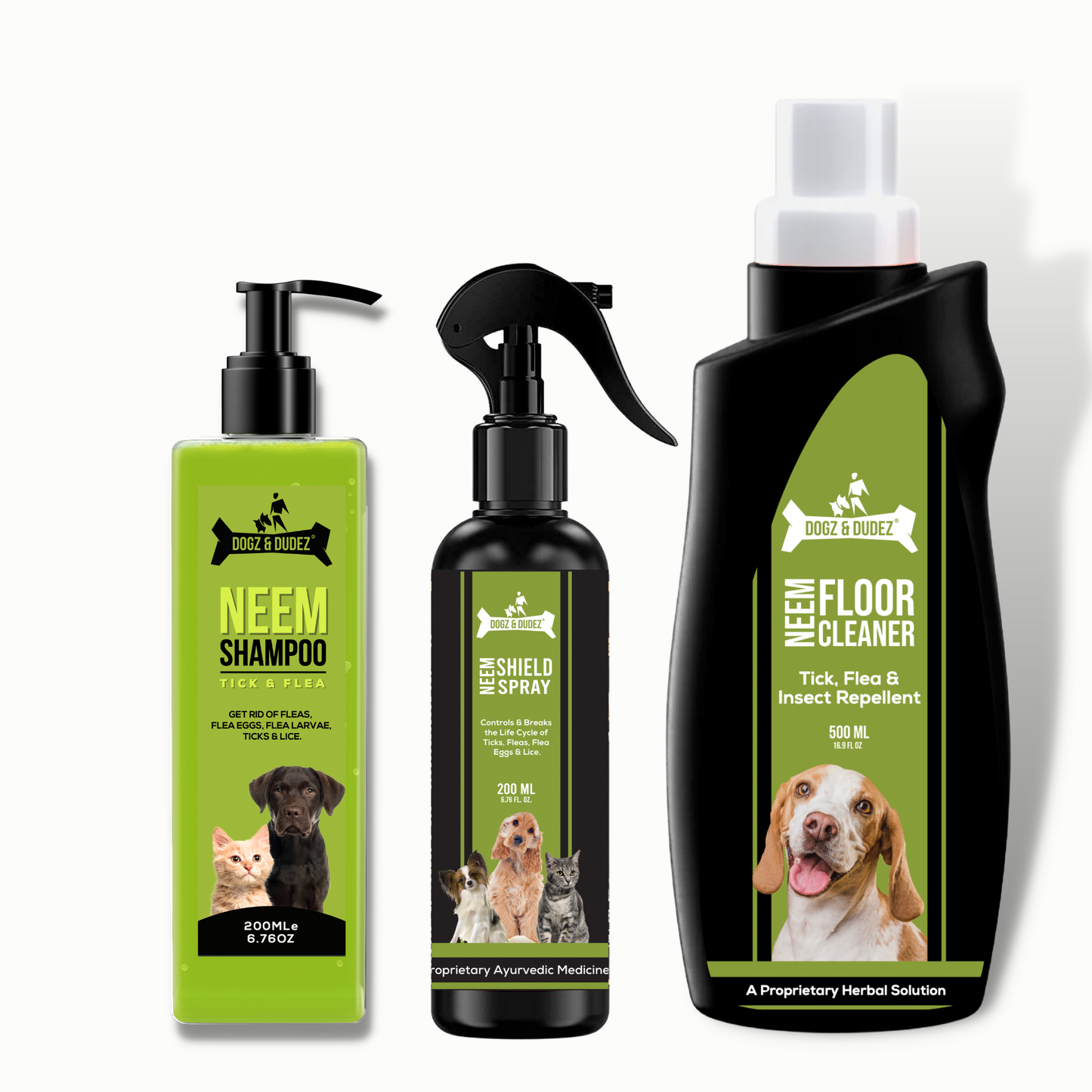 Dogz & Dudez Anti Tick, Itching and Flea Organic Natural Neem and Lemongrass, Insect Repellent Dog Shampoo